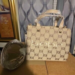 Bebe Cream Monogram Mini Bag